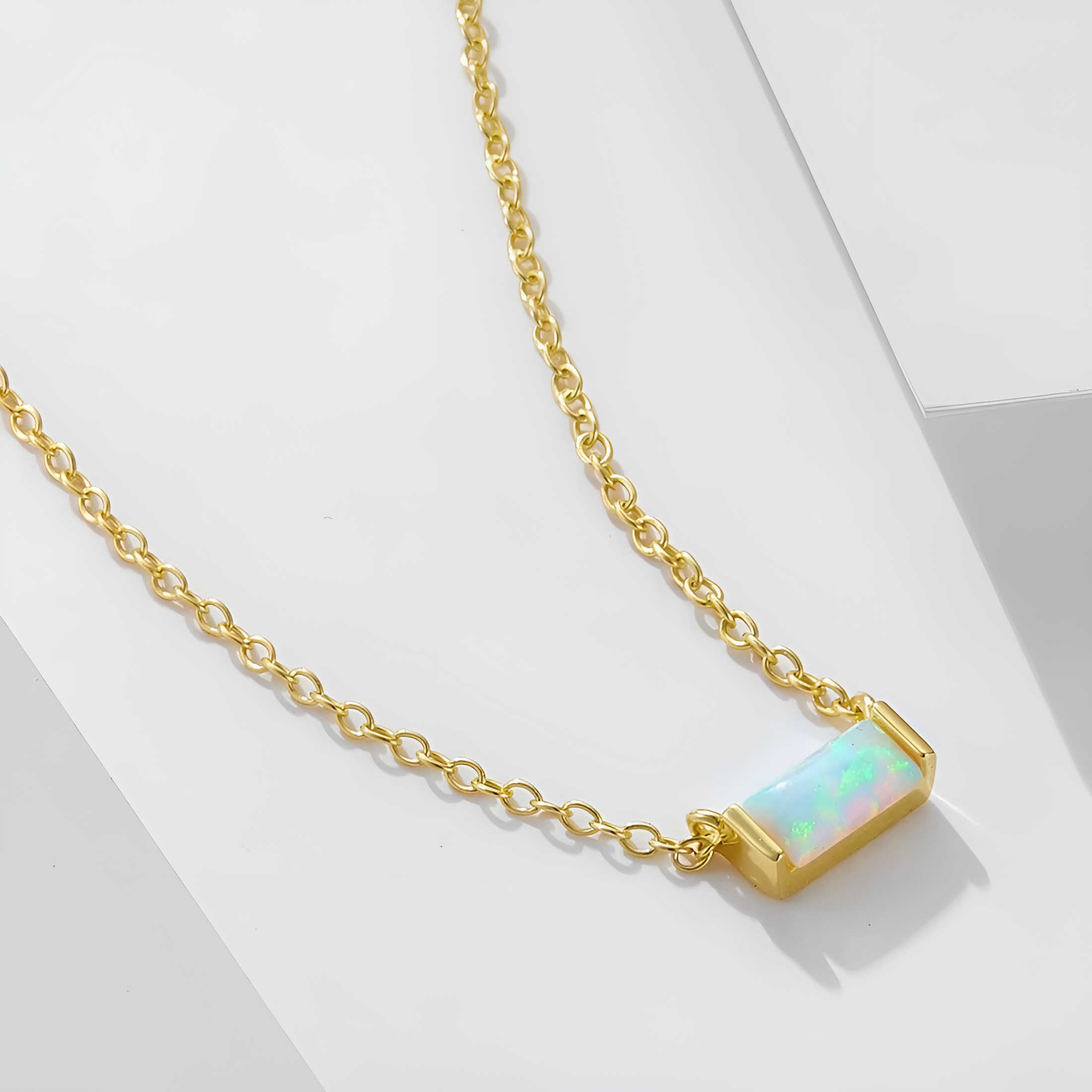 (Opaline White October — 18K Gold Plated)
