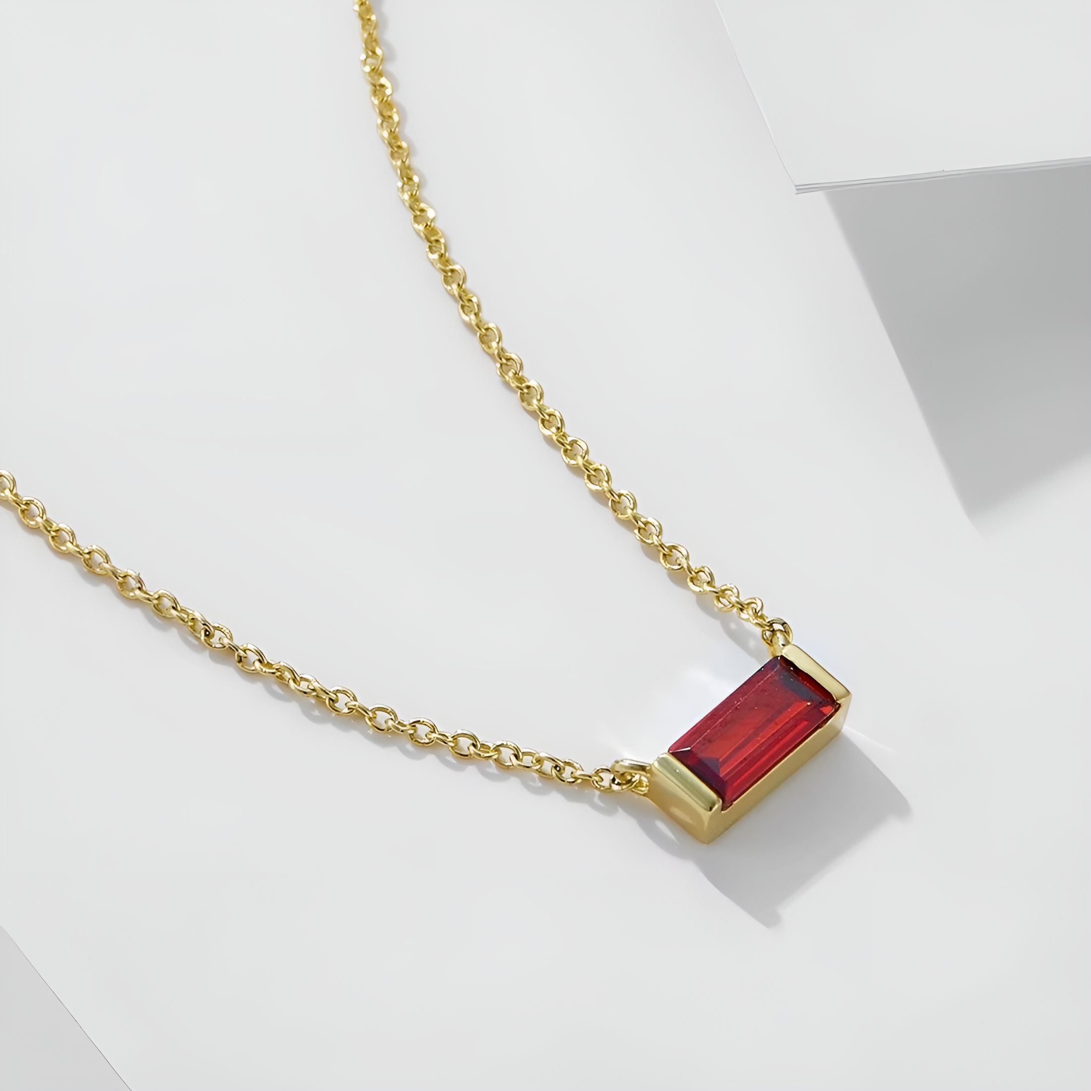 (Garnet Red January — 18K Gold Plated)