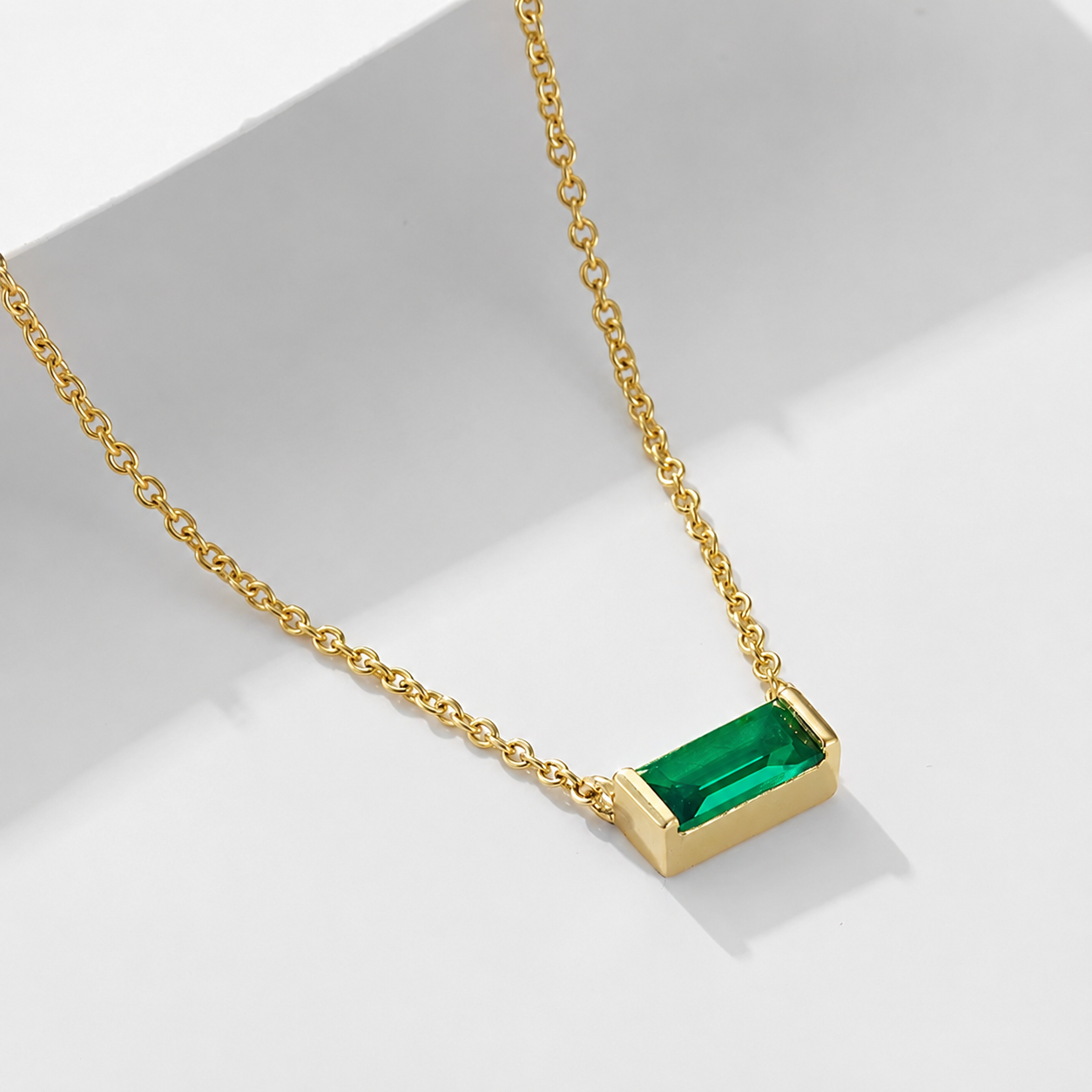 (Emerald Green May — 18K Gold Plated)