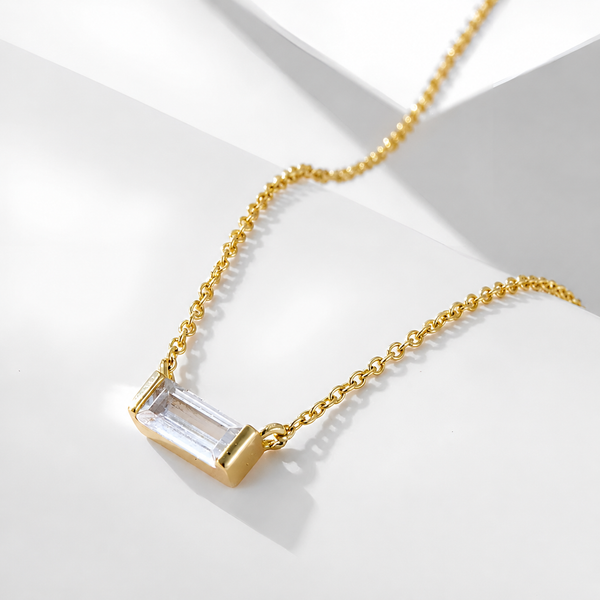 April Birthstone Prism Pendant Necklace