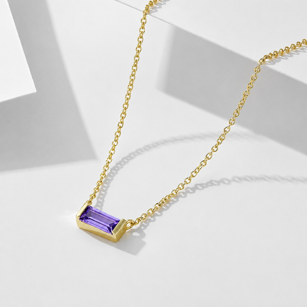 February Birthstone Prism Pendant Necklace