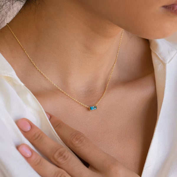 December Birthstone Prism Pendant Necklace