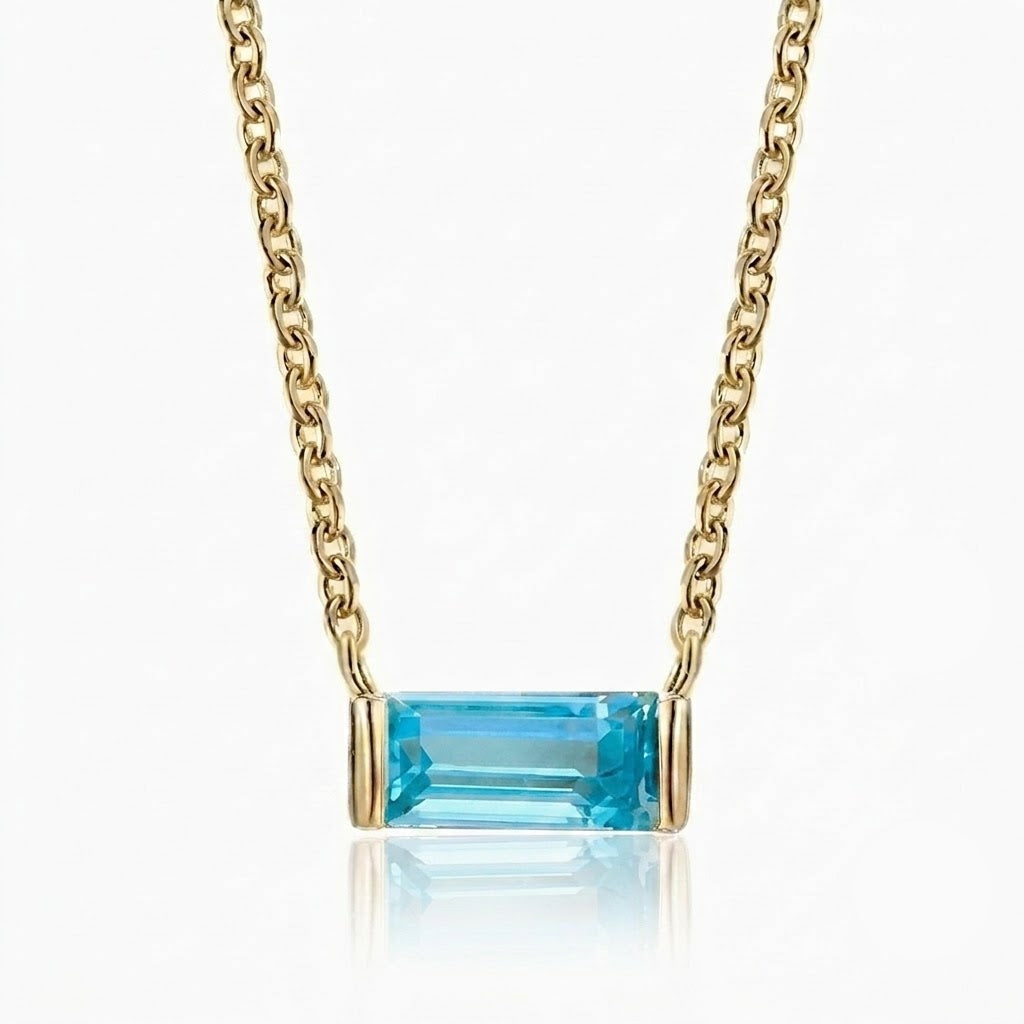 (Aqua March — 18K Gold Plated)