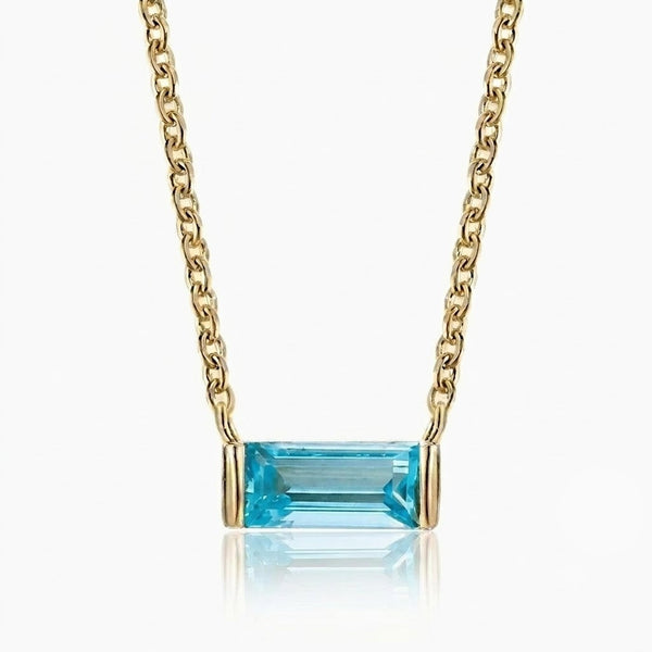 December Birthstone Prism Pendant Necklace