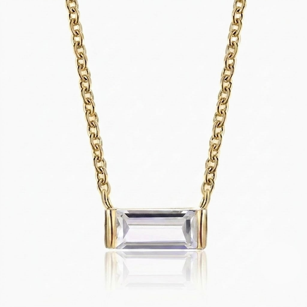 (Crystal White April — 18K Gold Plated)