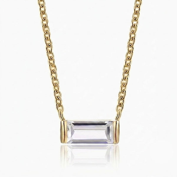 April Birthstone Prism Pendant Necklace