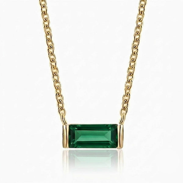 May Birthstone Prism Pendant Necklace