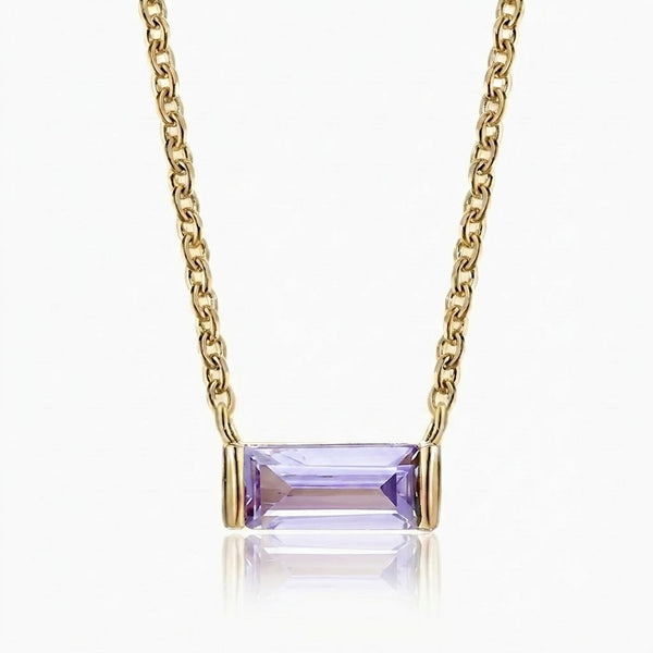 June Birthstone Prism Pendant Necklace