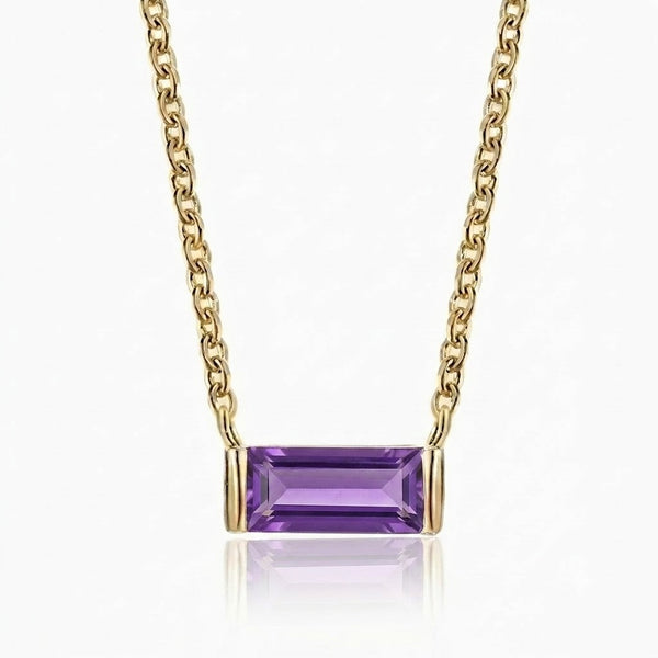February Birthstone Prism Pendant Necklace