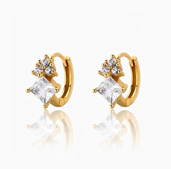 Crystal Crown Hoop Earrings