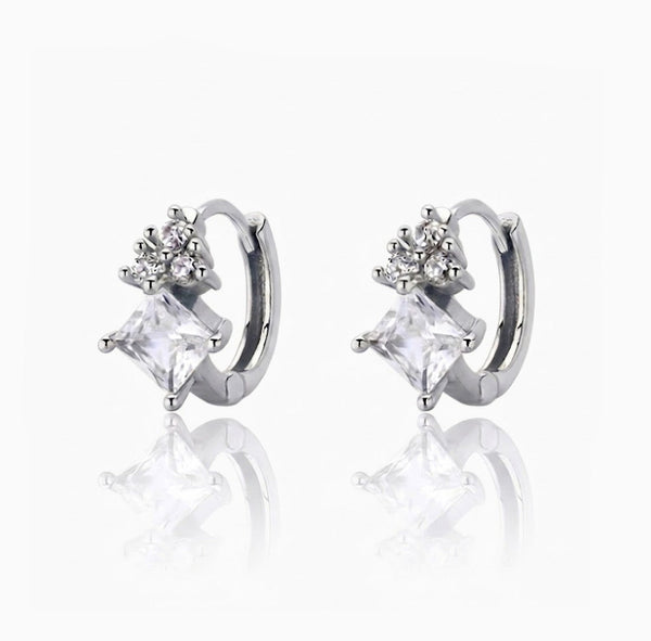 Crystal Crown Hoop Earrings
