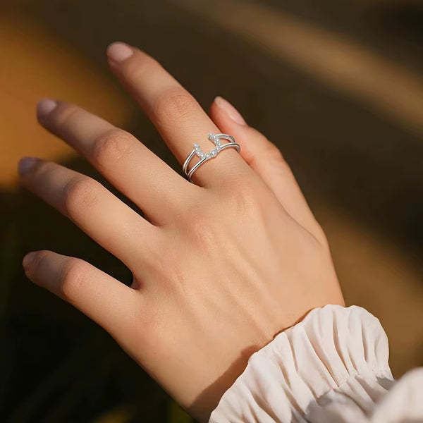 Crystal Horseshoe Ring
