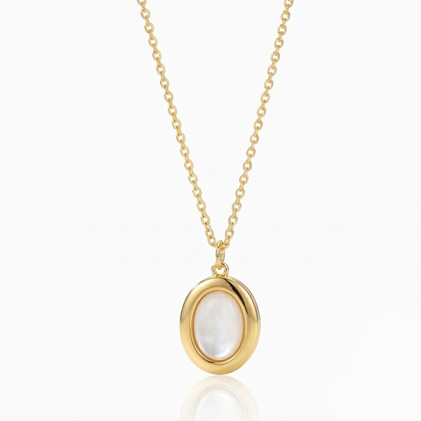 Crystal Mother Of Pearl Pendant Necklace