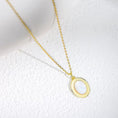 Load image into Gallery viewer, European and American Fashion Jewelry 925 Sterling Silver Retro Oval Natural White Mother-Of-Pearl Shell Pendant Necklace Women
