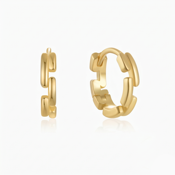 Irregular Lines Huggie Earrings