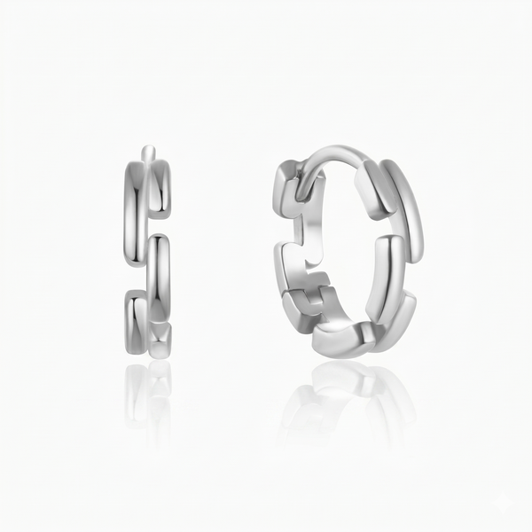 Irregular Lines Huggie Earrings