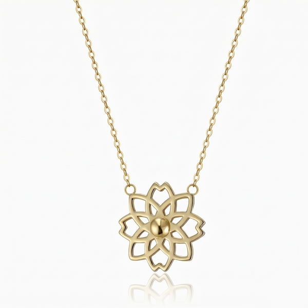 Mandala Flower Pendant Necklace
