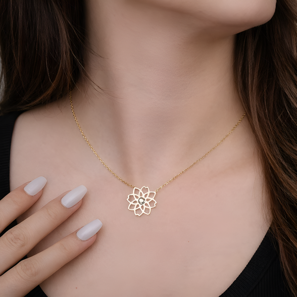 Mandala Flower Pendant Necklace