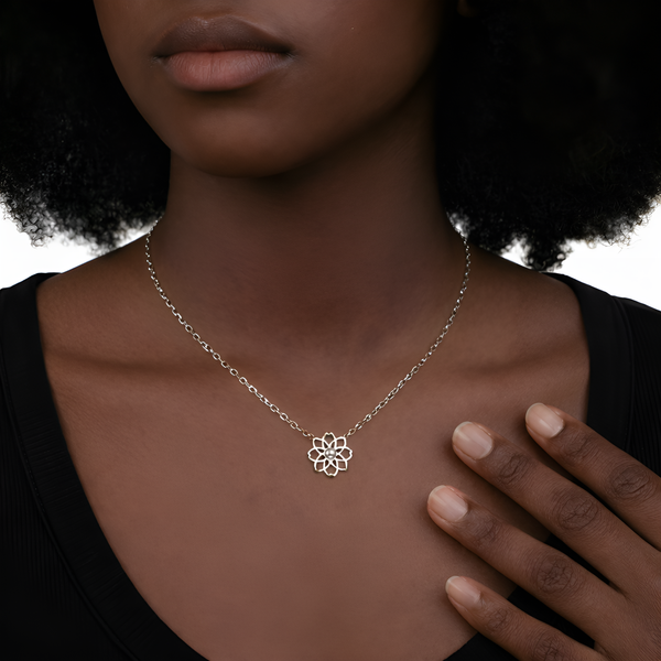 Mandala Flower Pendant Necklace