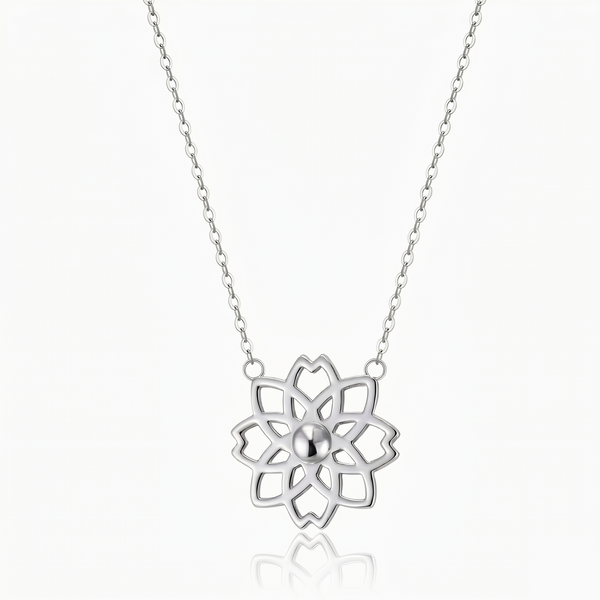 Mandala Flower Pendant Necklace