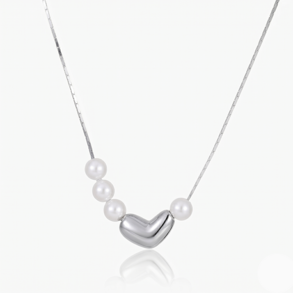 Marea Pearl Heart Necklace