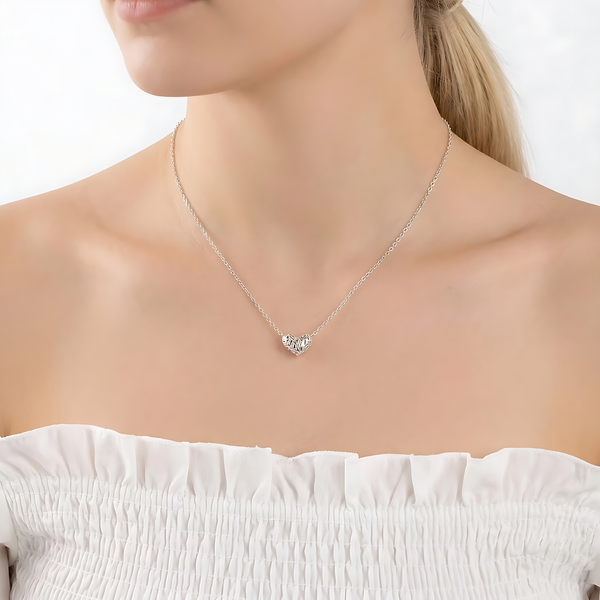 Reflective Heart Pendant Necklace