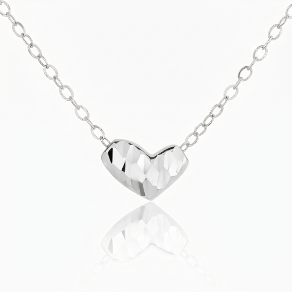 Reflective Heart Pendant Necklace