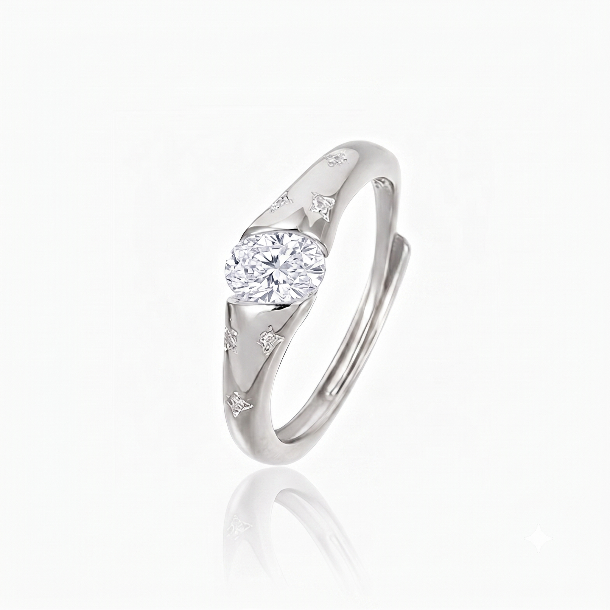 (SIlver — Rhodium Plated)