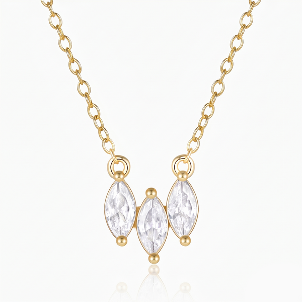 Triple Stone Pendant Necklace