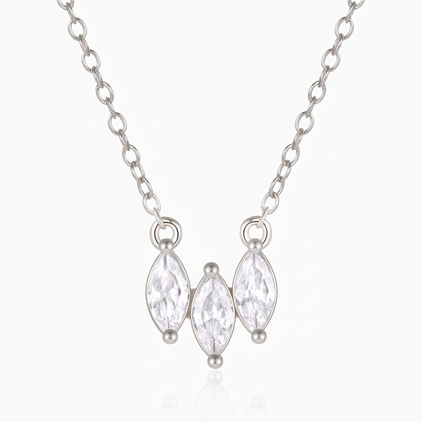 Triple Stone Pendant Necklace