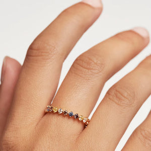 Wholesale 925 Silver Rings Jewelry Women 18K Gold Plated 925 Sterling Silver Luxury Colorful Zircon Diamond Rings